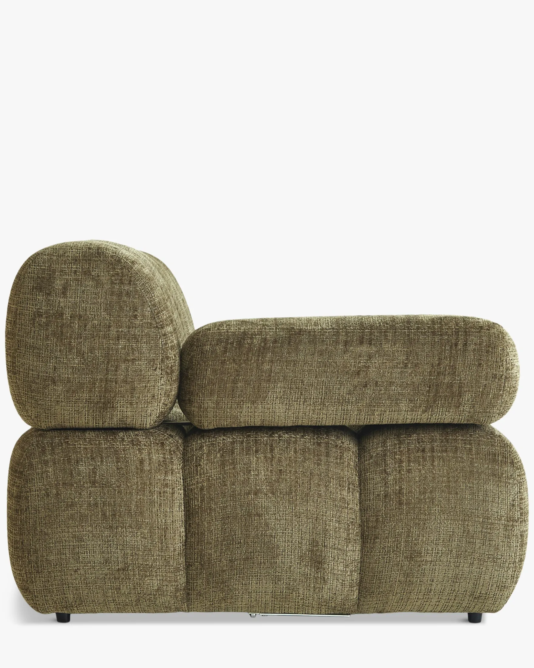 Canapé modulable angle interchangeable, Tweed vert lichen Waffle