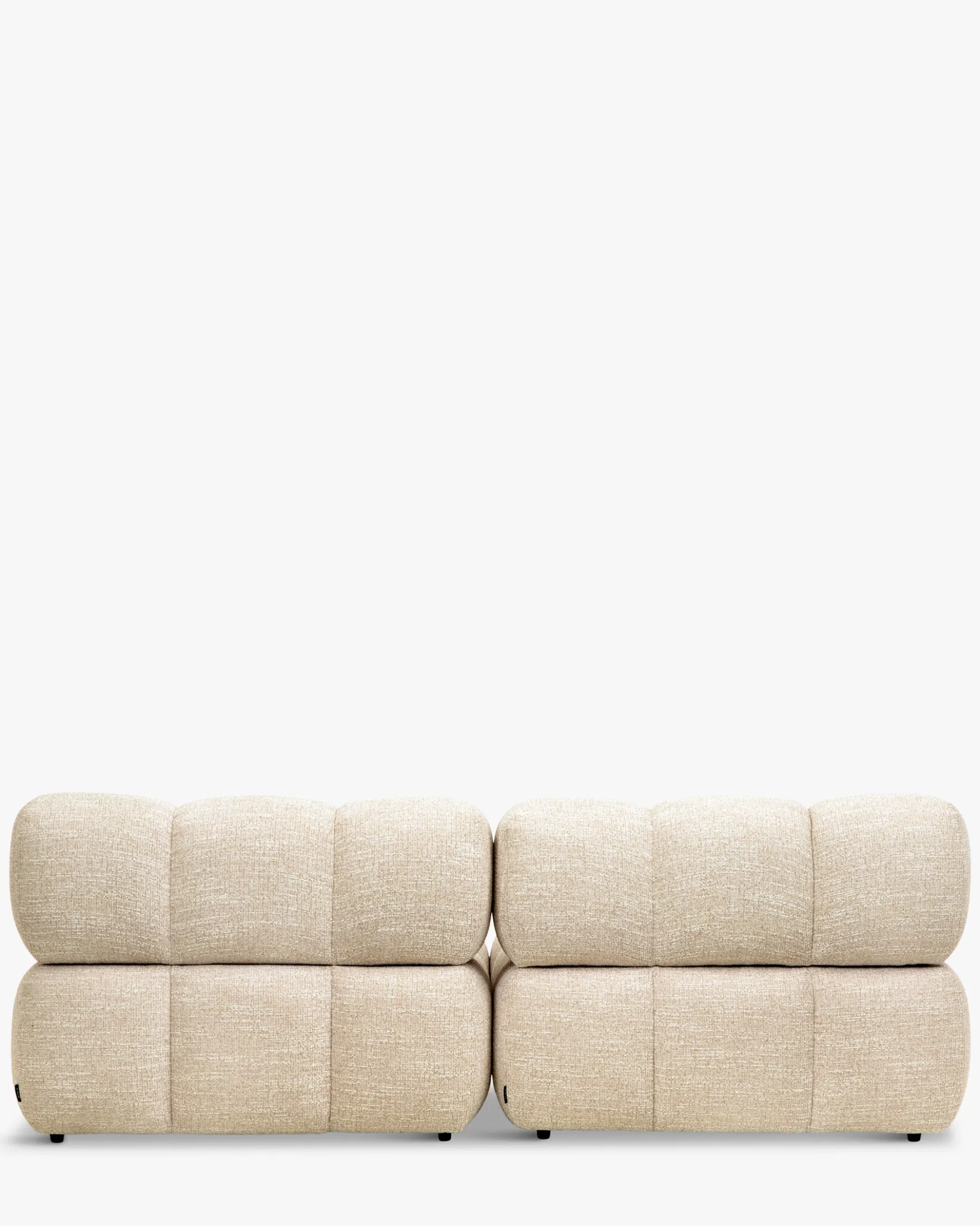 Canapé modulable angle interchangeable, Tweed beige Waffle