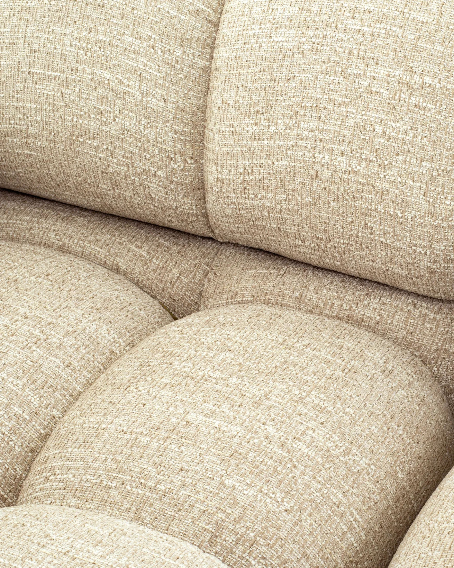 Canapé modulable angle interchangeable, Tweed beige Waffle