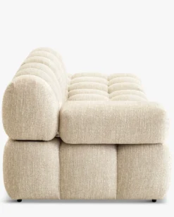 Canapé modulable angle interchangeable, Tweed beige Waffle