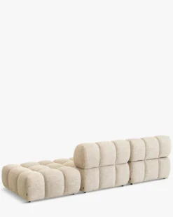 Canapé modulable angle interchangeable, Tweed beige Waffle
