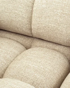 Canapé modulable angle interchangeable, Tweed beige Waffle