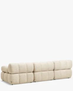 Canapé modulable angle interchangeable, Tweed beige Waffle