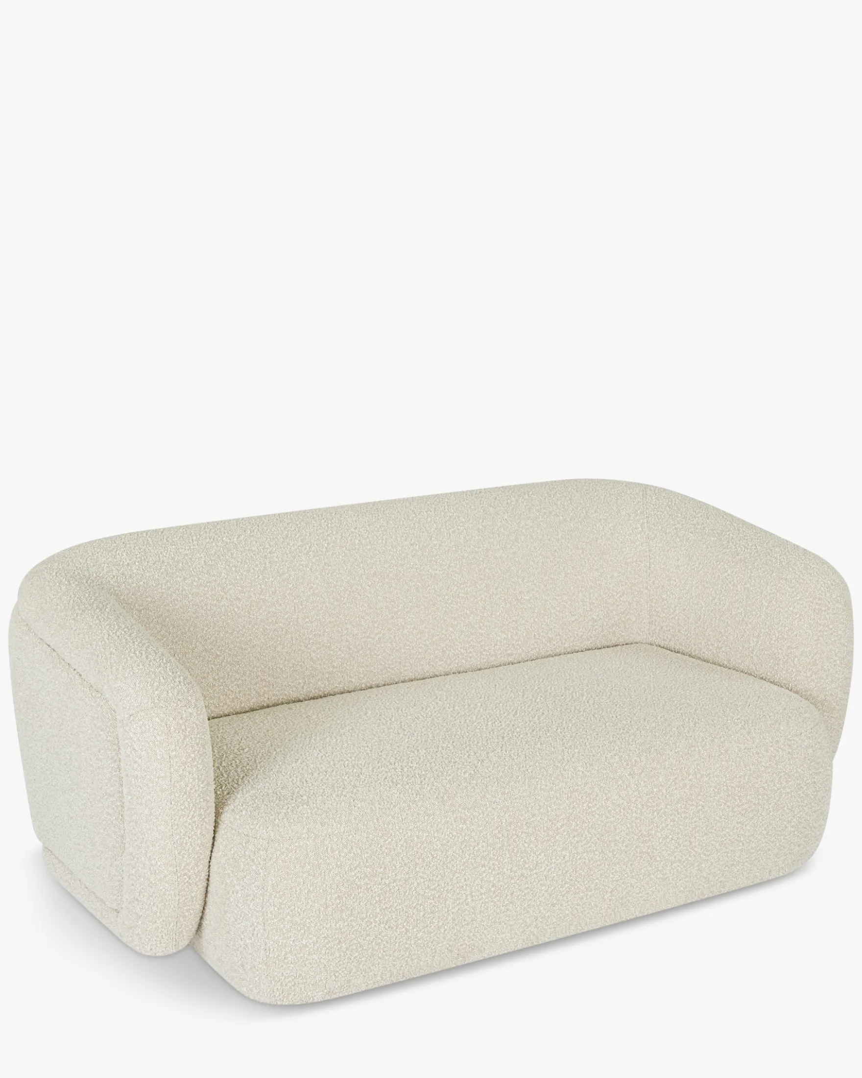 Canapé 2 places, Blanc avoine bouclé, L170 Volta