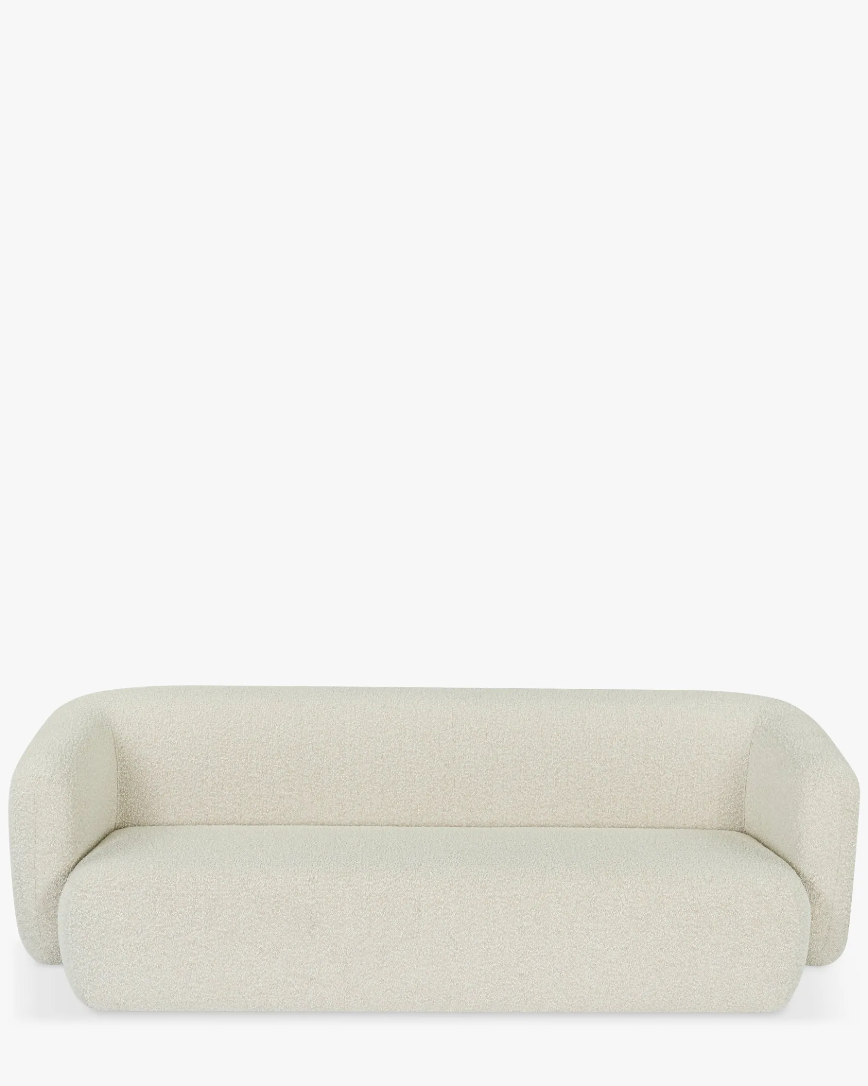 Canapé 3 places, Blanc avoine bouclé, L220 Volta