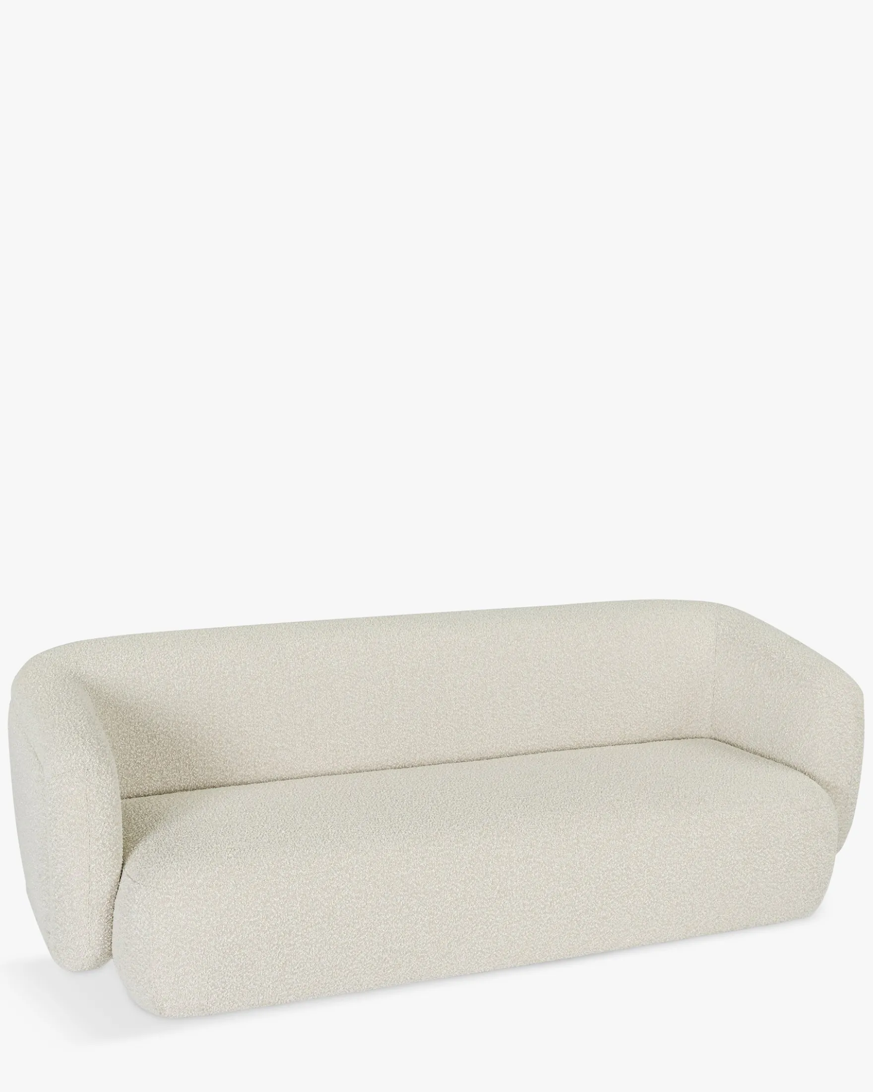 Canapé 3 places, Blanc avoine bouclé, L220 Volta