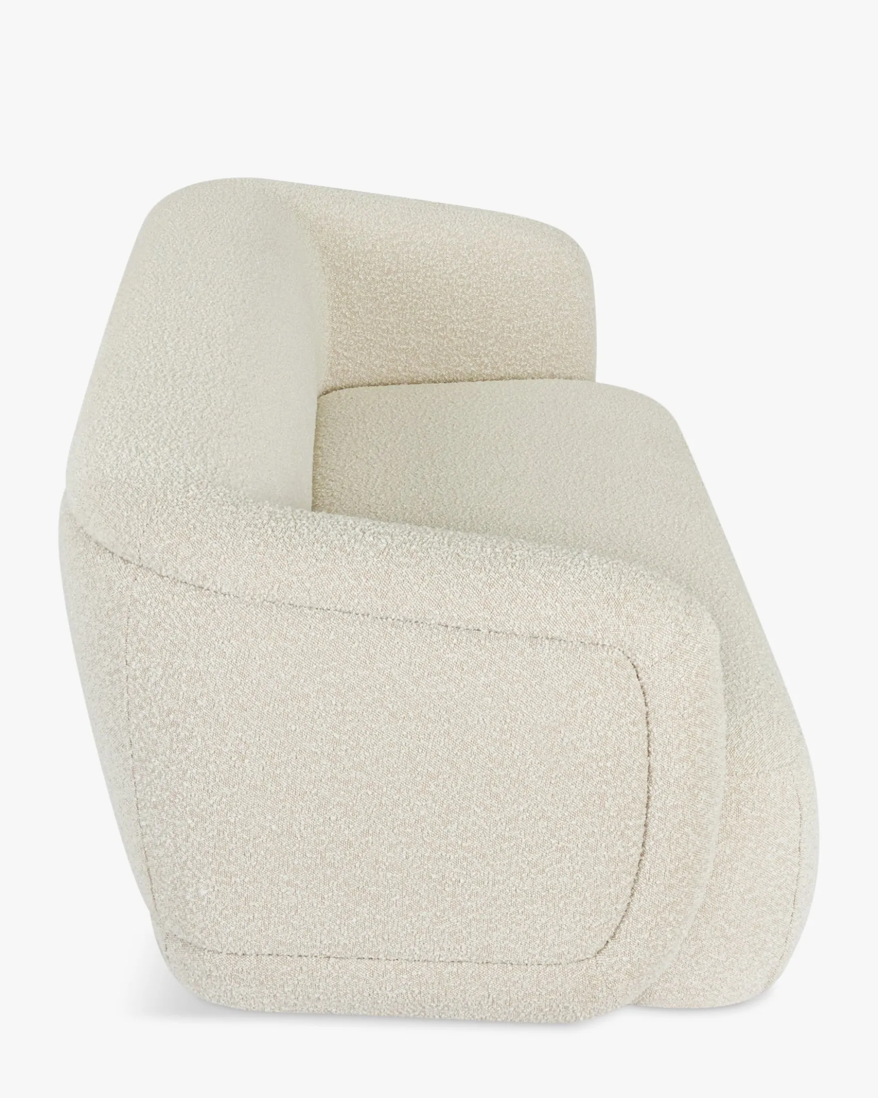Canapé 3 places, Blanc avoine bouclé, L220 Volta