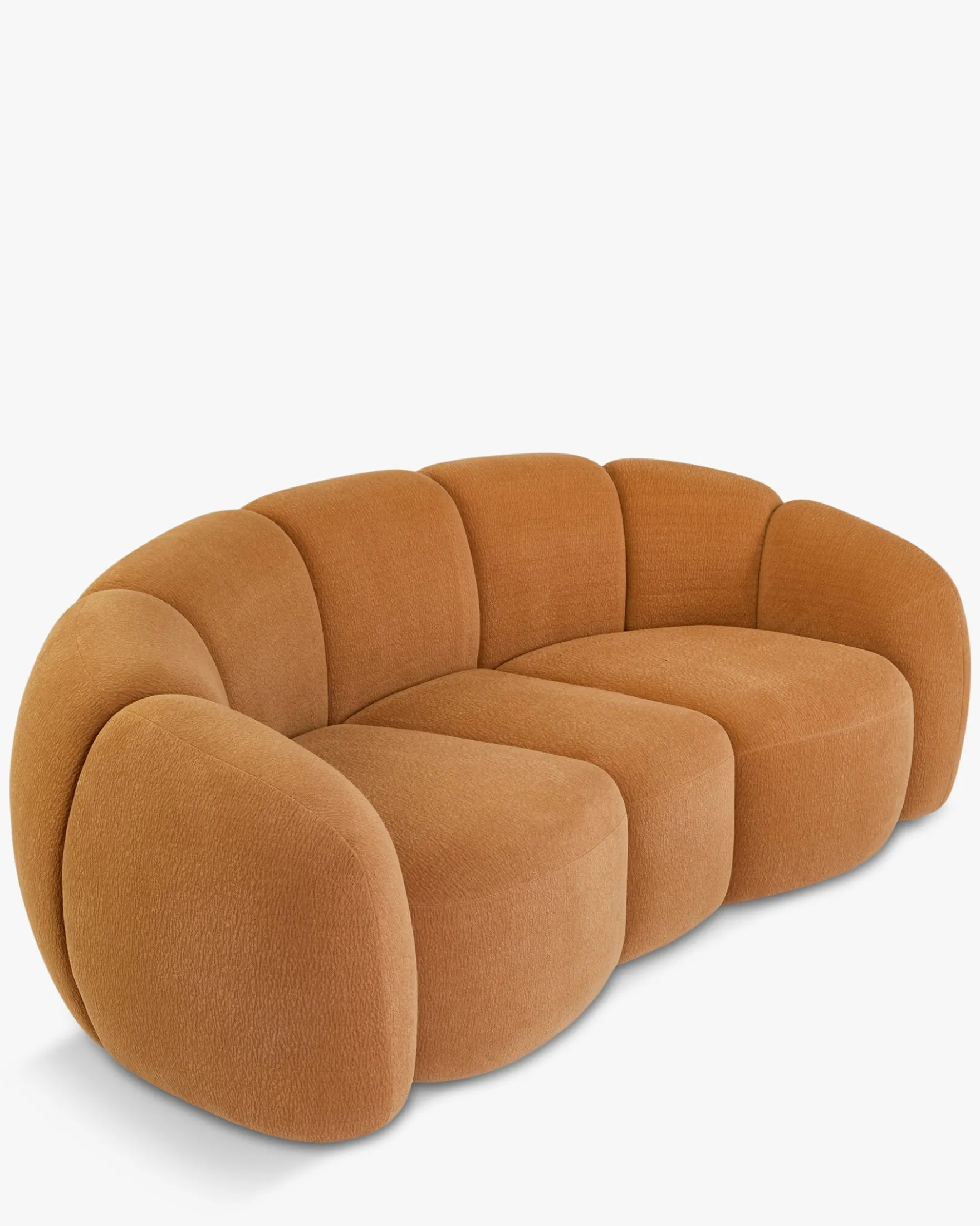 Canapé 3 places, Camel texturé, L220 Cocoon