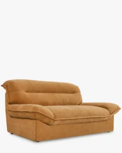 Canapé 2 places, Marron Ocre Sienne, L180 Mathis