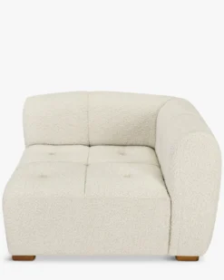 Canapé 2 places modulable, Blanc avoine bouclé Belize