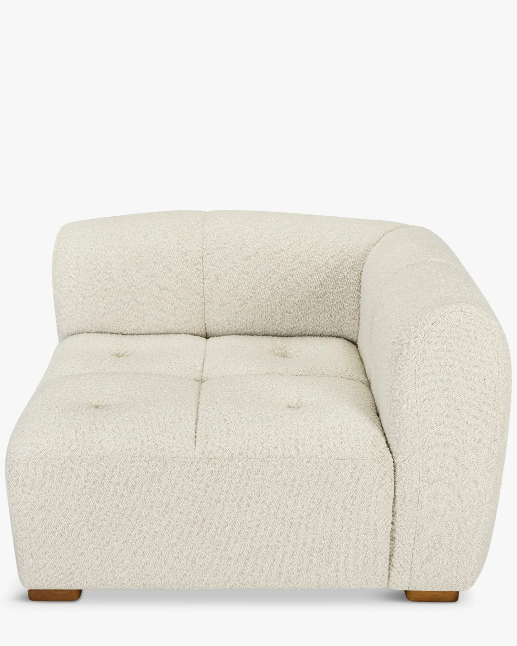 Canapé 2 places modulable, Blanc avoine bouclé Belize