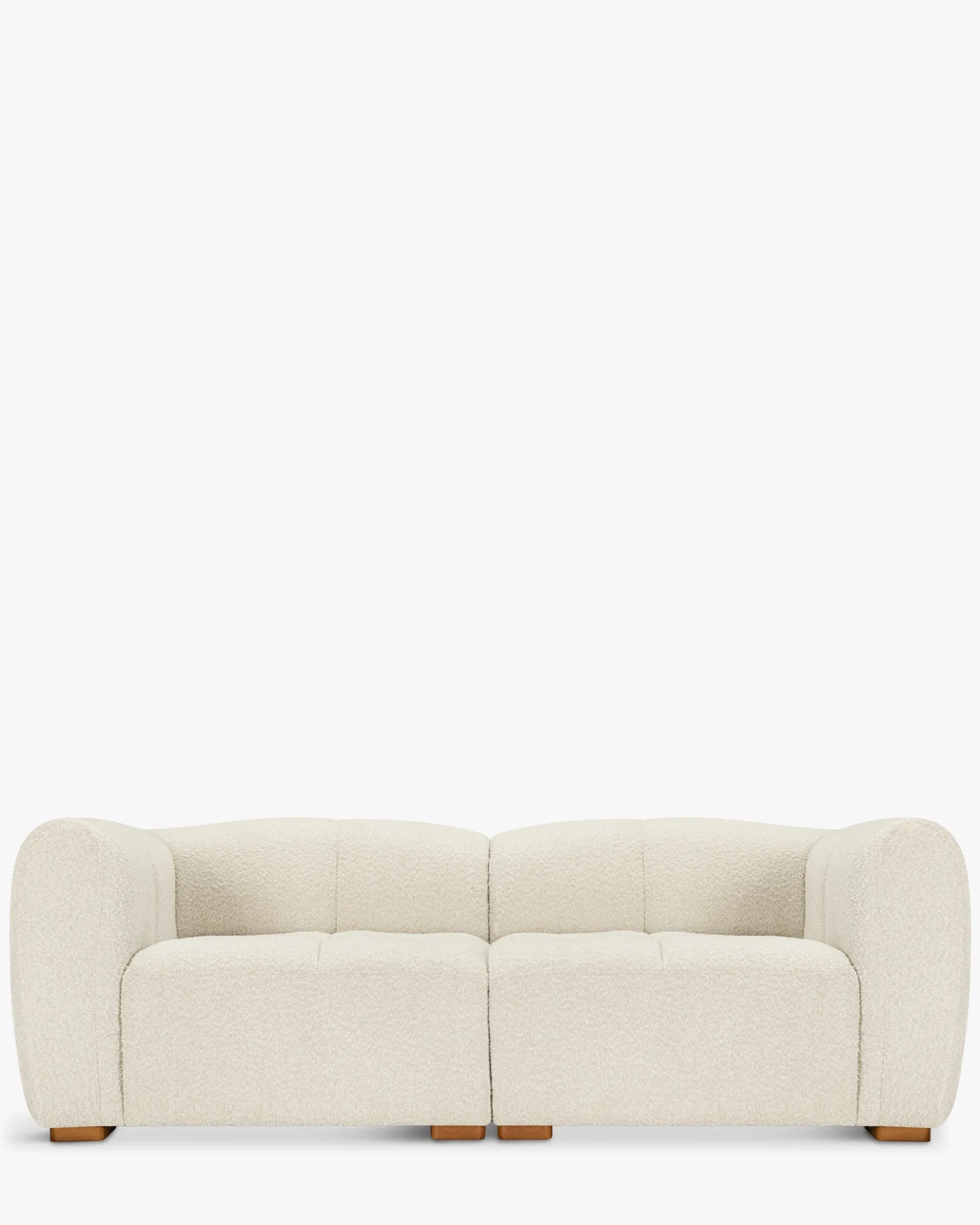 Canapé 2 places modulable, Blanc avoine bouclé Belize