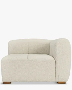 Canapé 2 places modulable, Blanc avoine bouclé Belize