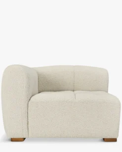 Canapé 2 places modulable, Blanc avoine bouclé Belize