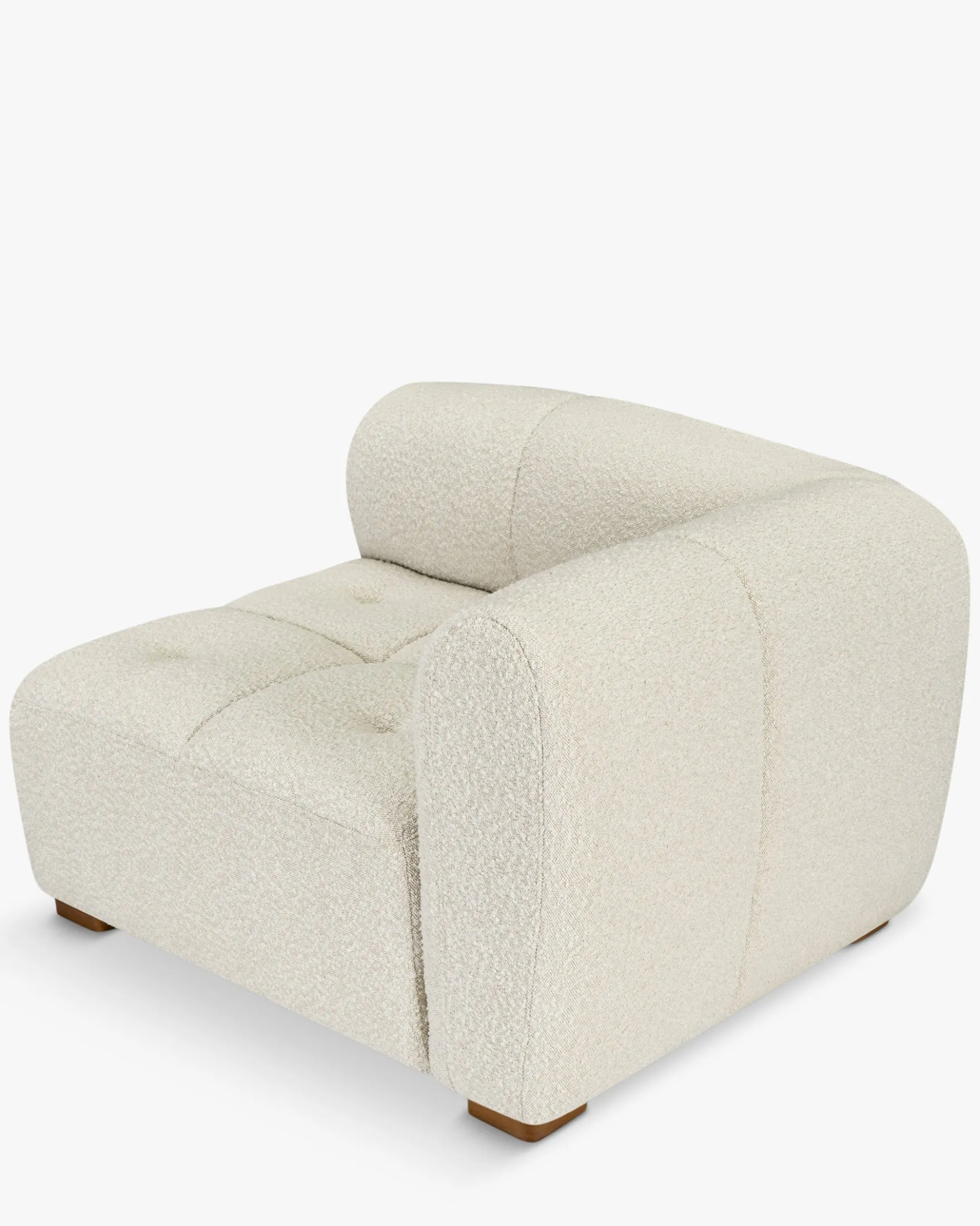 Canapé 2 places modulable, Blanc avoine bouclé Belize