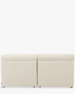 Canapé 2 places modulable, Blanc avoine bouclé, L170 Paul