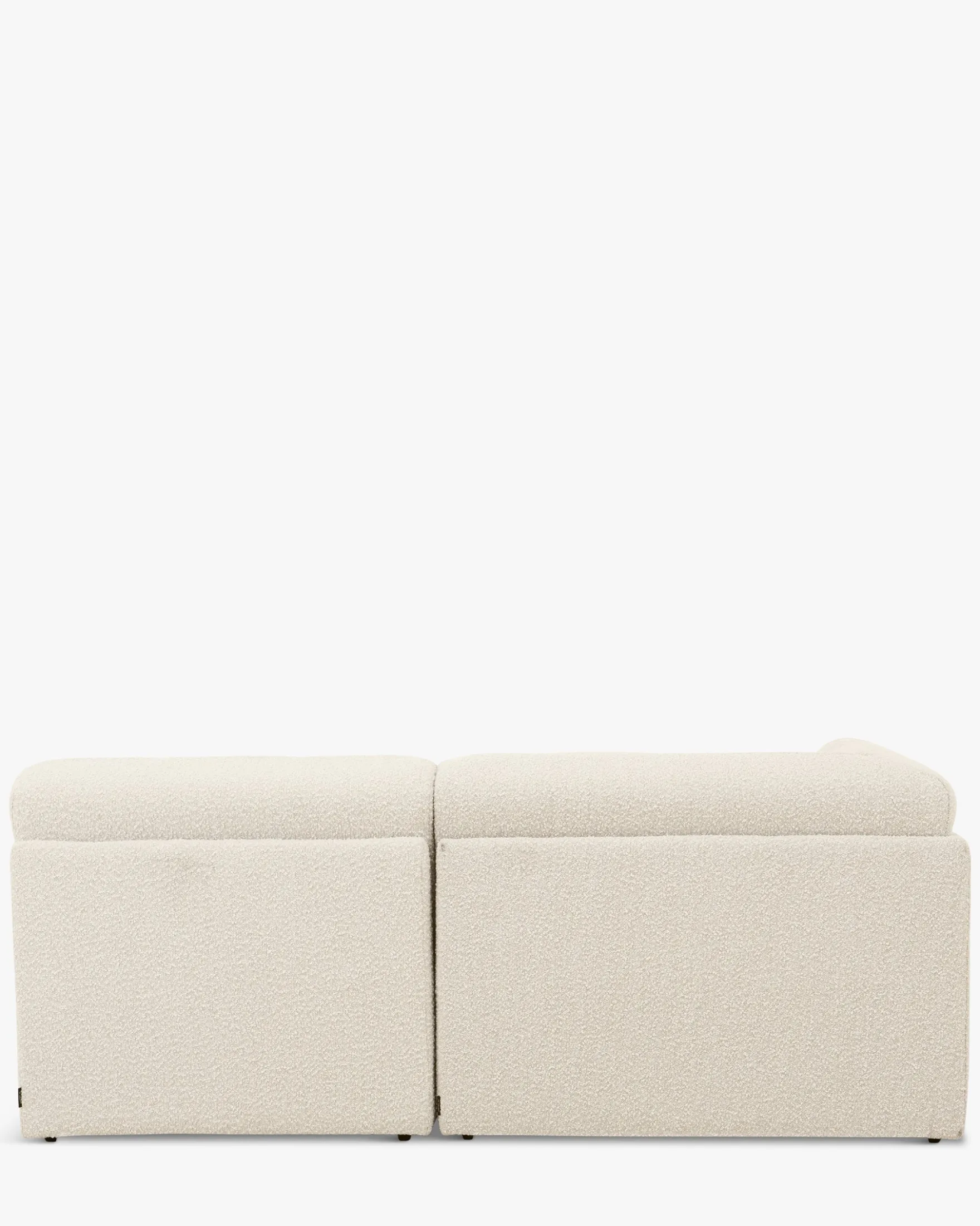 Canapé 2 places modulable, Blanc avoine bouclé, L191 Paul