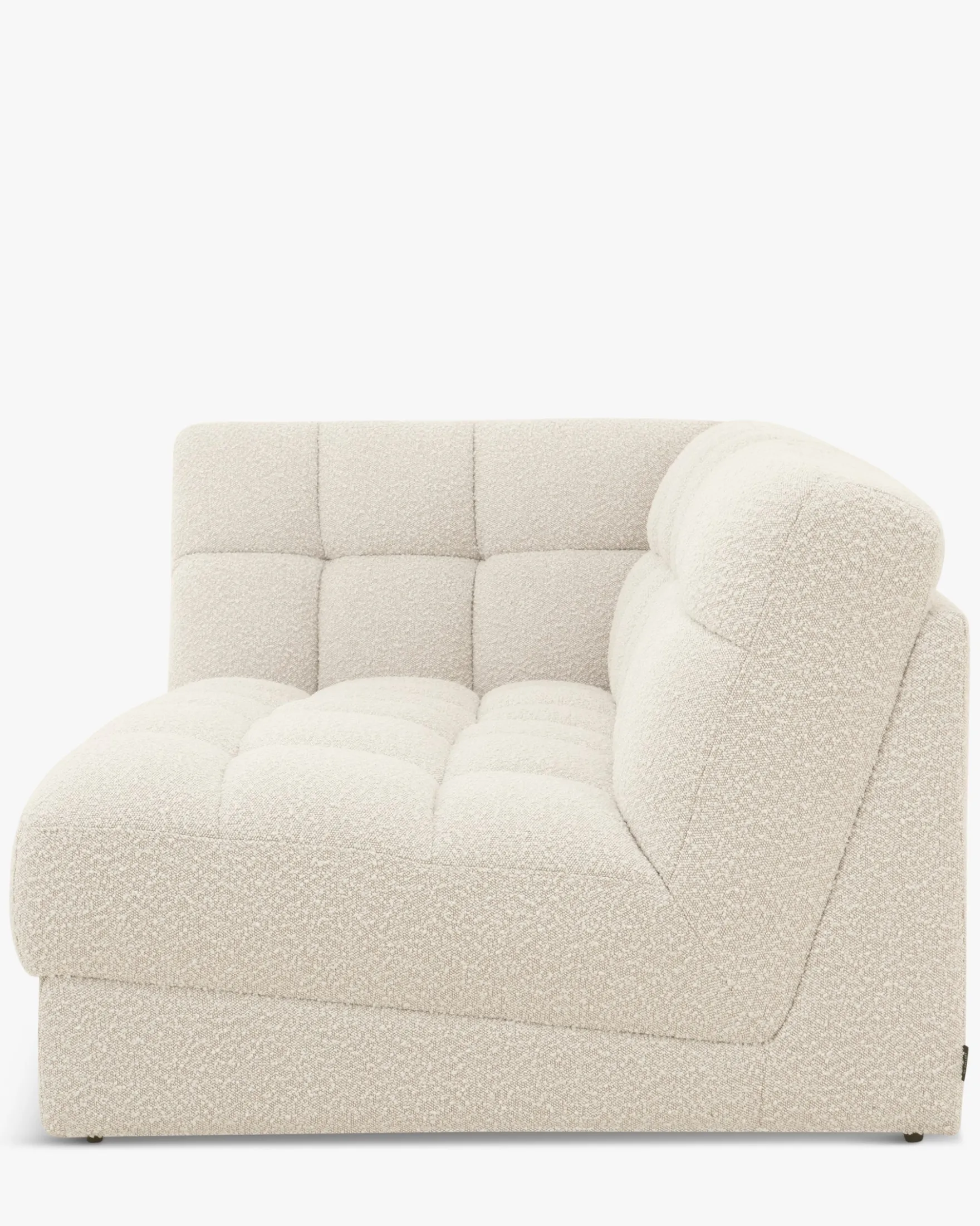 Canapé 2 places modulable, Blanc avoine bouclé, L191 Paul