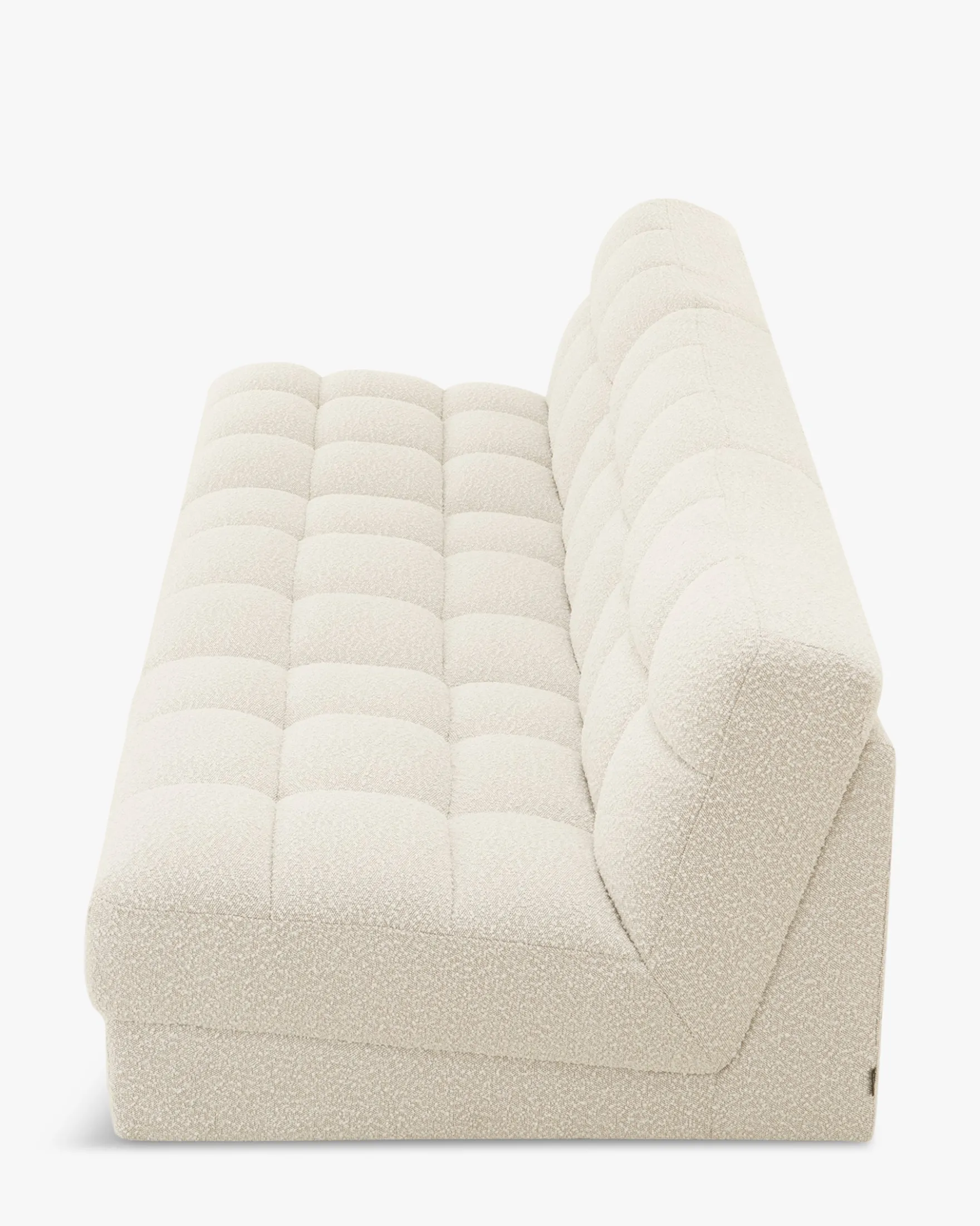 Canapé 3 places modulable, Blanc avoine bouclé, L255 Paul