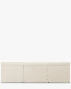 Canapé 3 places modulable, Blanc avoine bouclé, L255 Paul