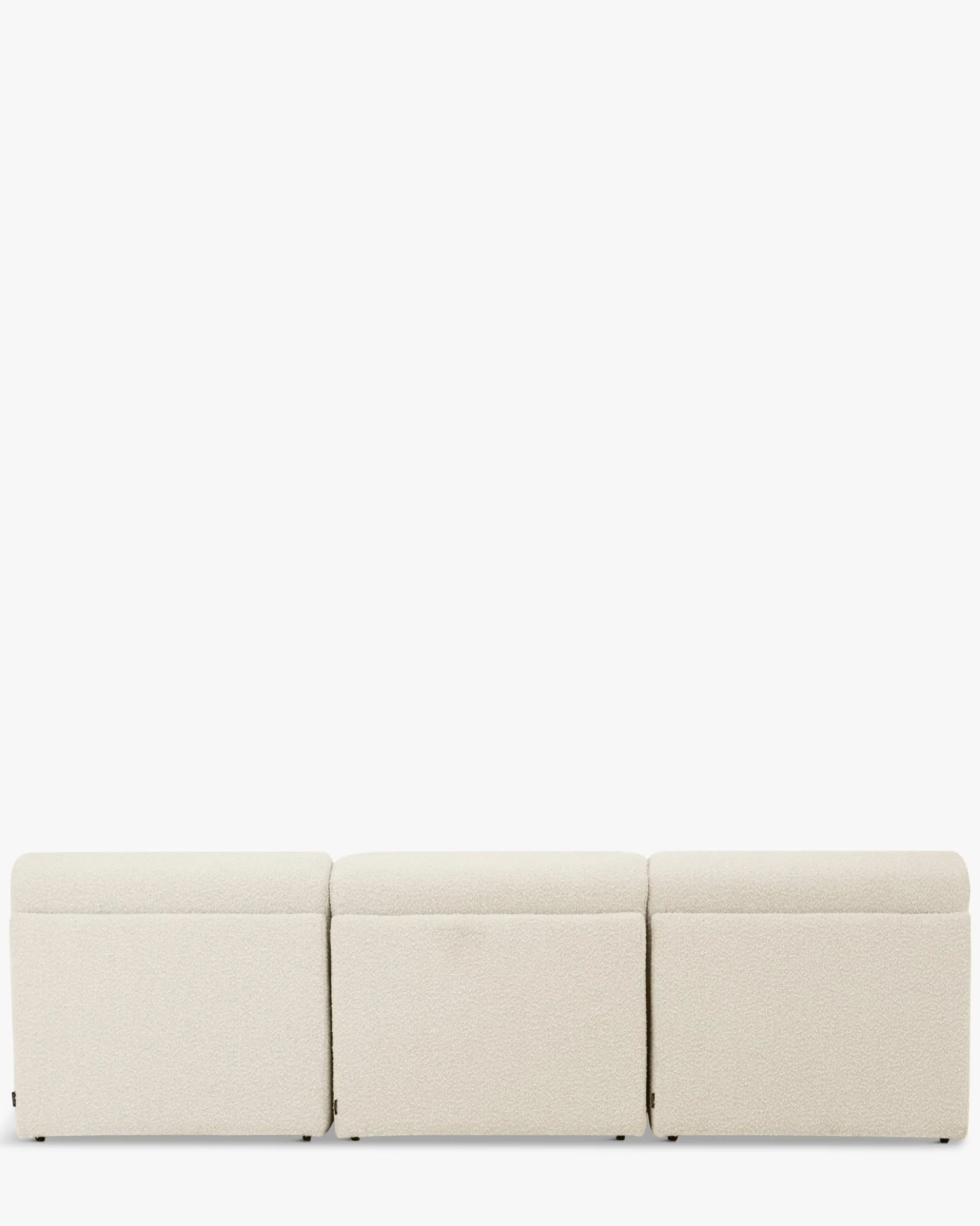 Canapé 3 places modulable, Blanc avoine bouclé, L255 Paul