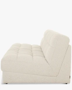 Canapé 3 places modulable, Blanc avoine bouclé, L255 Paul