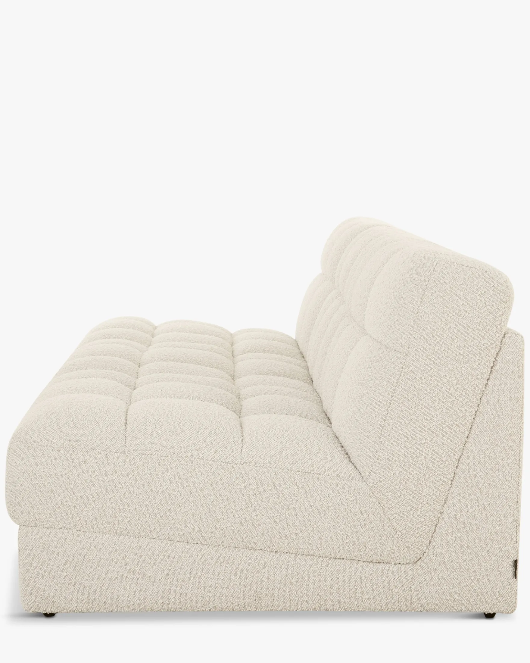 Canapé 3 places modulable, Blanc avoine bouclé, L255 Paul