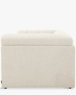 Canapé 4 places modulable, Blanc avoine bouclé, L297 Paul