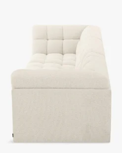 Canapé 4 places modulable, Blanc avoine bouclé, L297 Paul