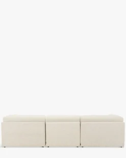 Canapé 4 places modulable, Blanc avoine bouclé, L297 Paul