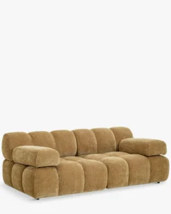Canapé 2 places modulable, Camel crêpé Waffle