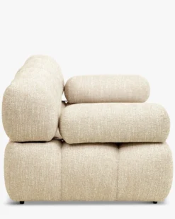Canapé 2 places modulable, Tweed beige Waffle