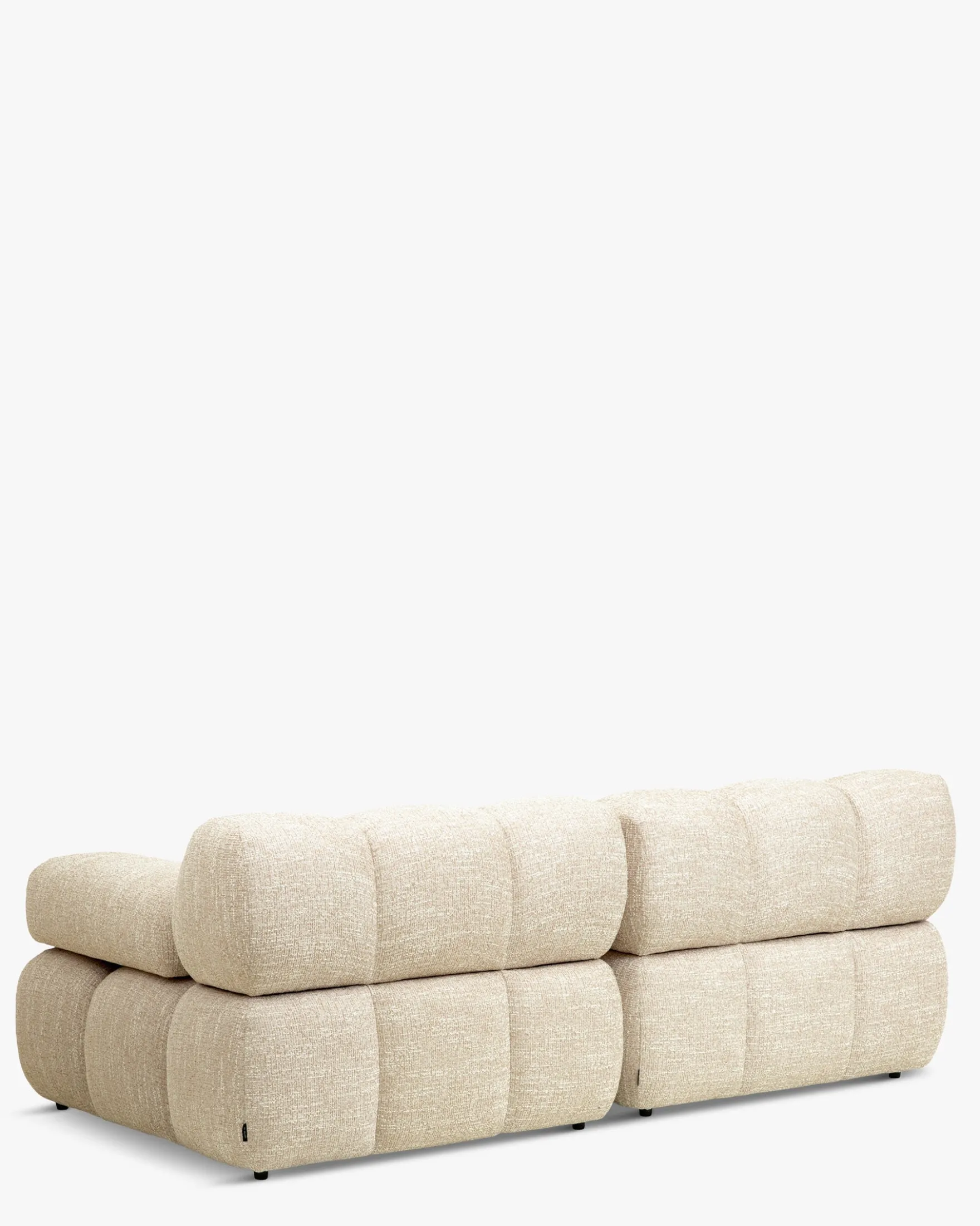 Canapé 2 places modulable, Tweed beige Waffle