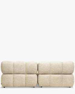 Canapé 2 places modulable, Tweed beige Waffle