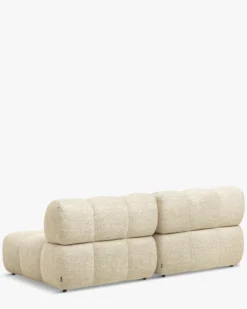 Canapé 2 places modulable, Tweed beige Waffle