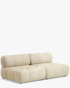 Canapé 2 places modulable, Tweed beige Waffle