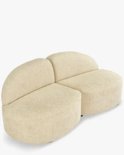 Canapé 2 places modulable, Tweed sable, L190 Todd