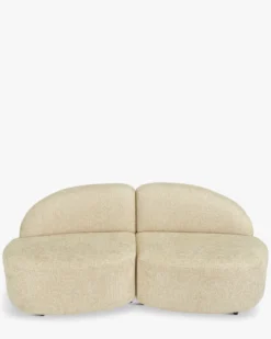 Canapé 2 places modulable, Tweed sable, L190 Todd