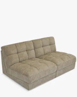 Canapé 2 places modulable, Tweed taupe, L170 Paul