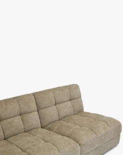 Canapé 2 places modulable, Tweed taupe, L170 Paul