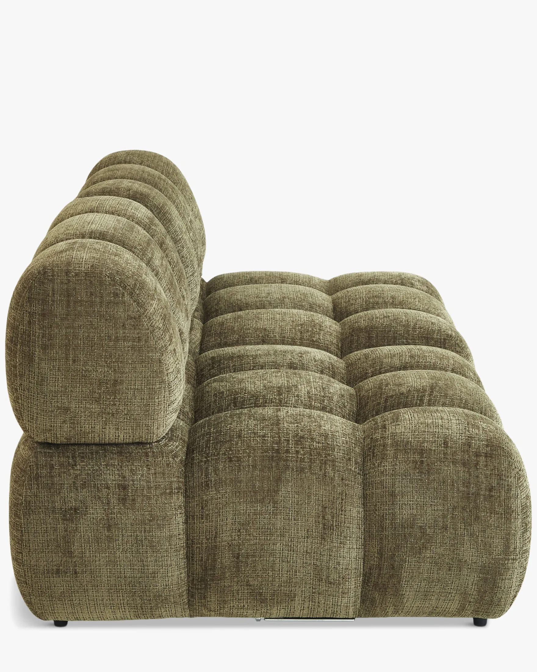 Canapé 2 places modulable, Tweed vert lichen Waffle