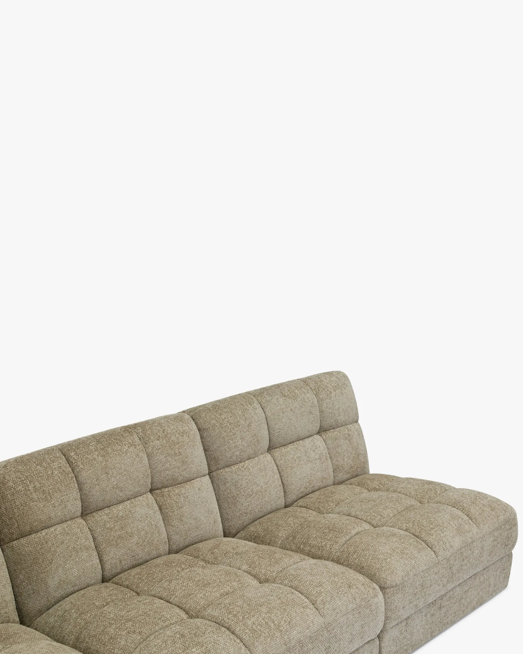 Canapé 3 places modulable, Tweed taupe, L255 Paul