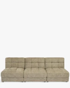 Canapé 3 places modulable, Tweed taupe, L255 Paul