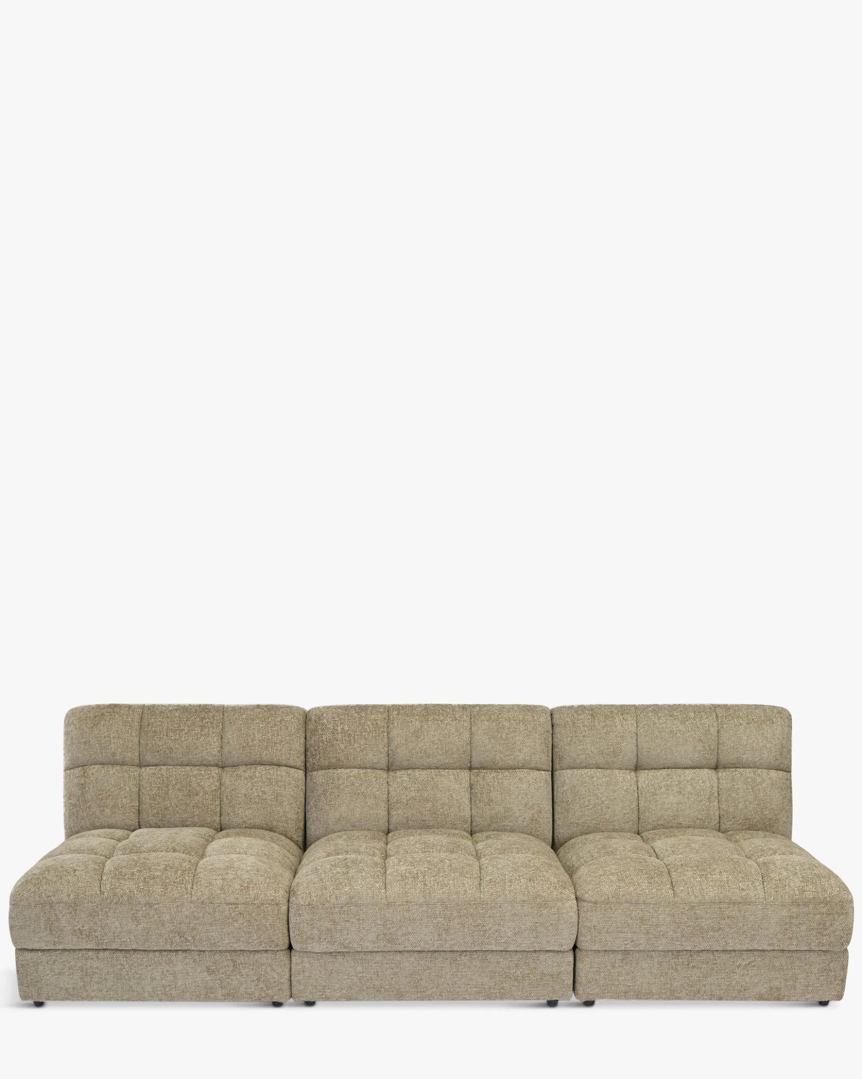 Canapé 3 places modulable, Tweed taupe, L255 Paul