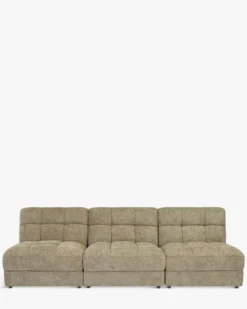 Canapé 3 places modulable, Tweed taupe, L255 Paul