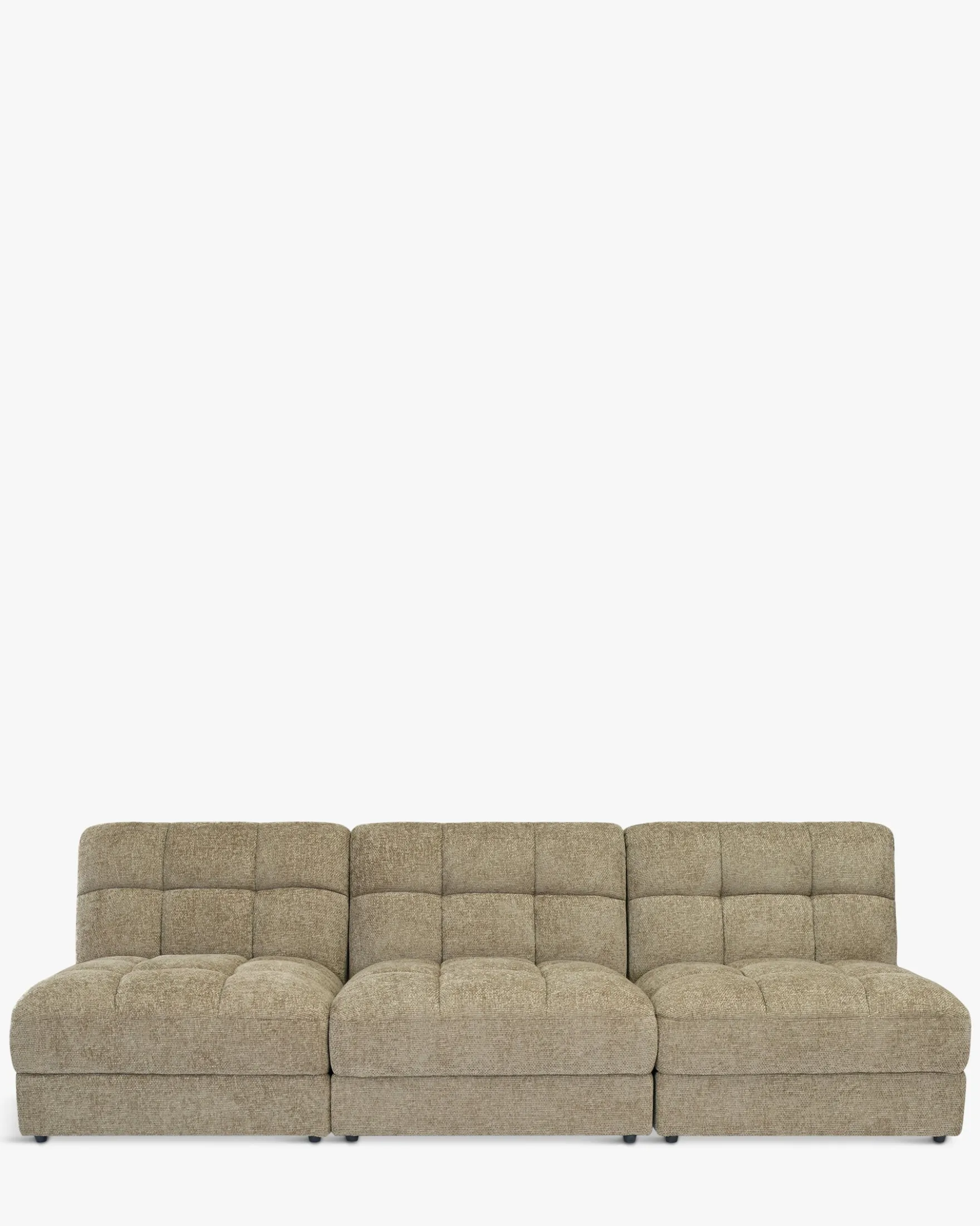 Canapé 3 places modulable, Tweed taupe, L255 Paul