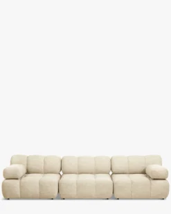 Canapé 3 places modulable, Tweed beige Waffle