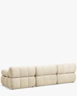 Canapé 3 places modulable, Tweed beige Waffle