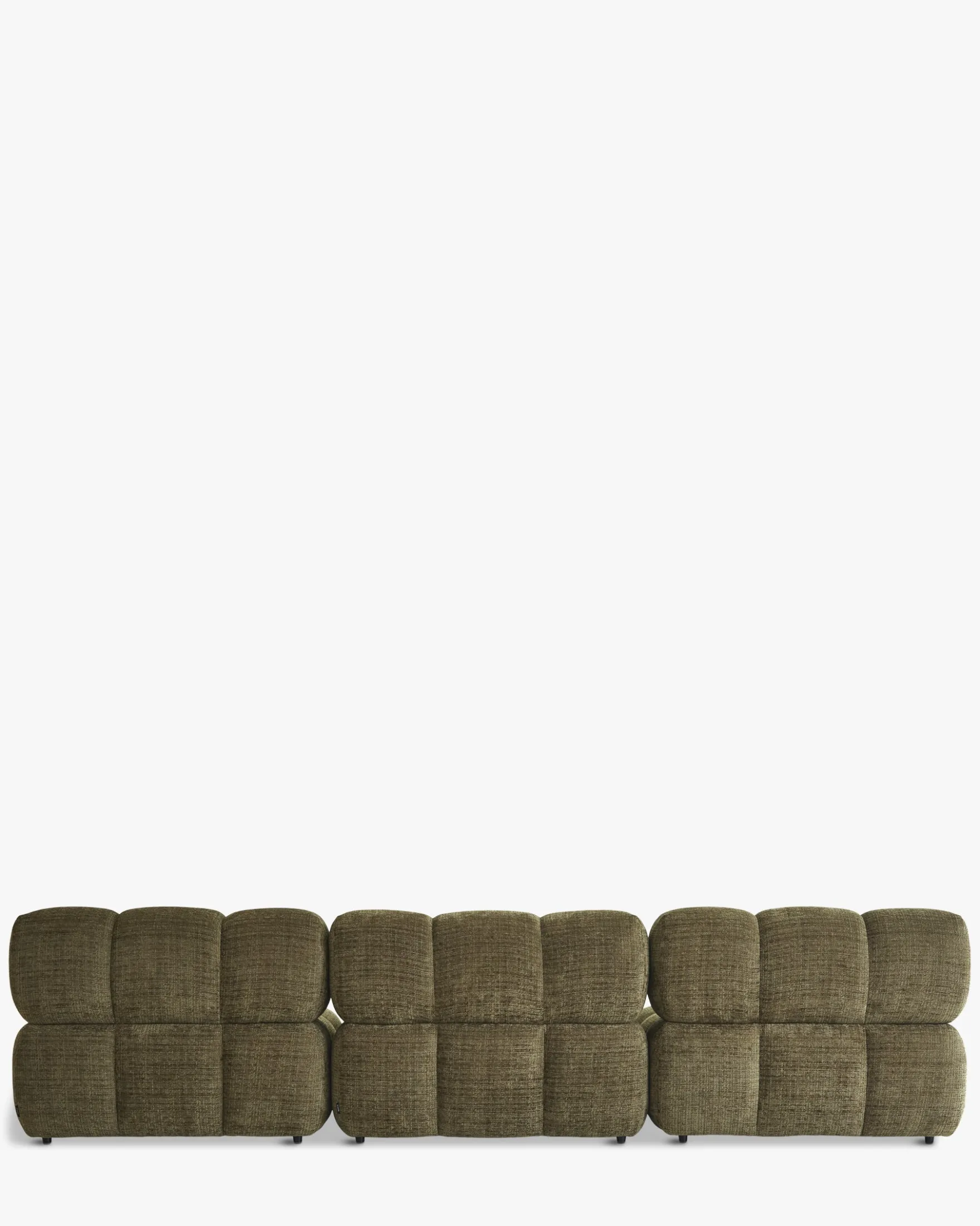 Canapé 3 places modulable, Tweed vert lichen Waffle