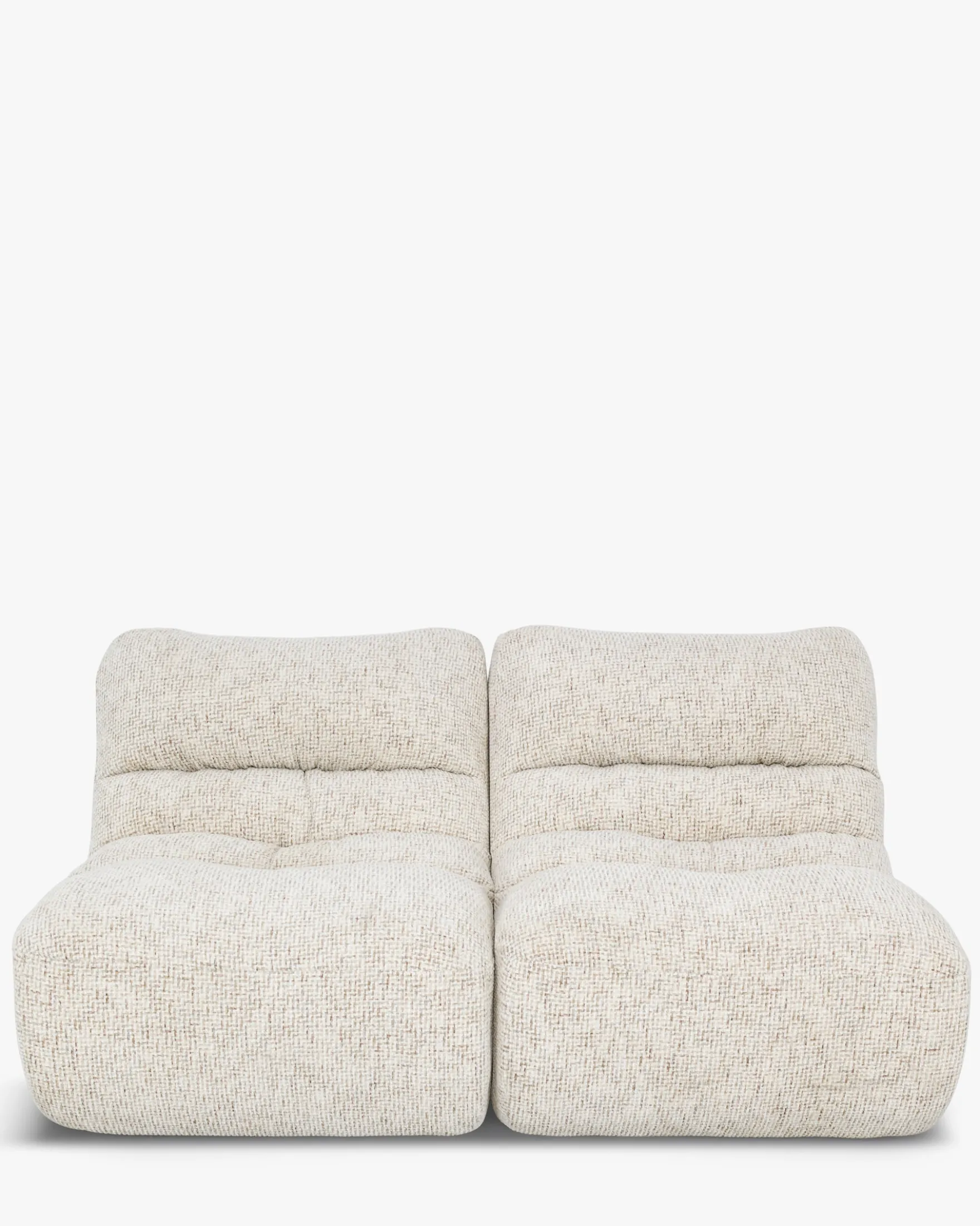 Canapé 2 places modulable, Tweed moucheté beige Chill